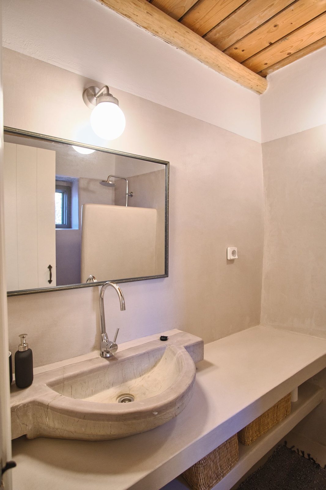 Bathroom with marble basin