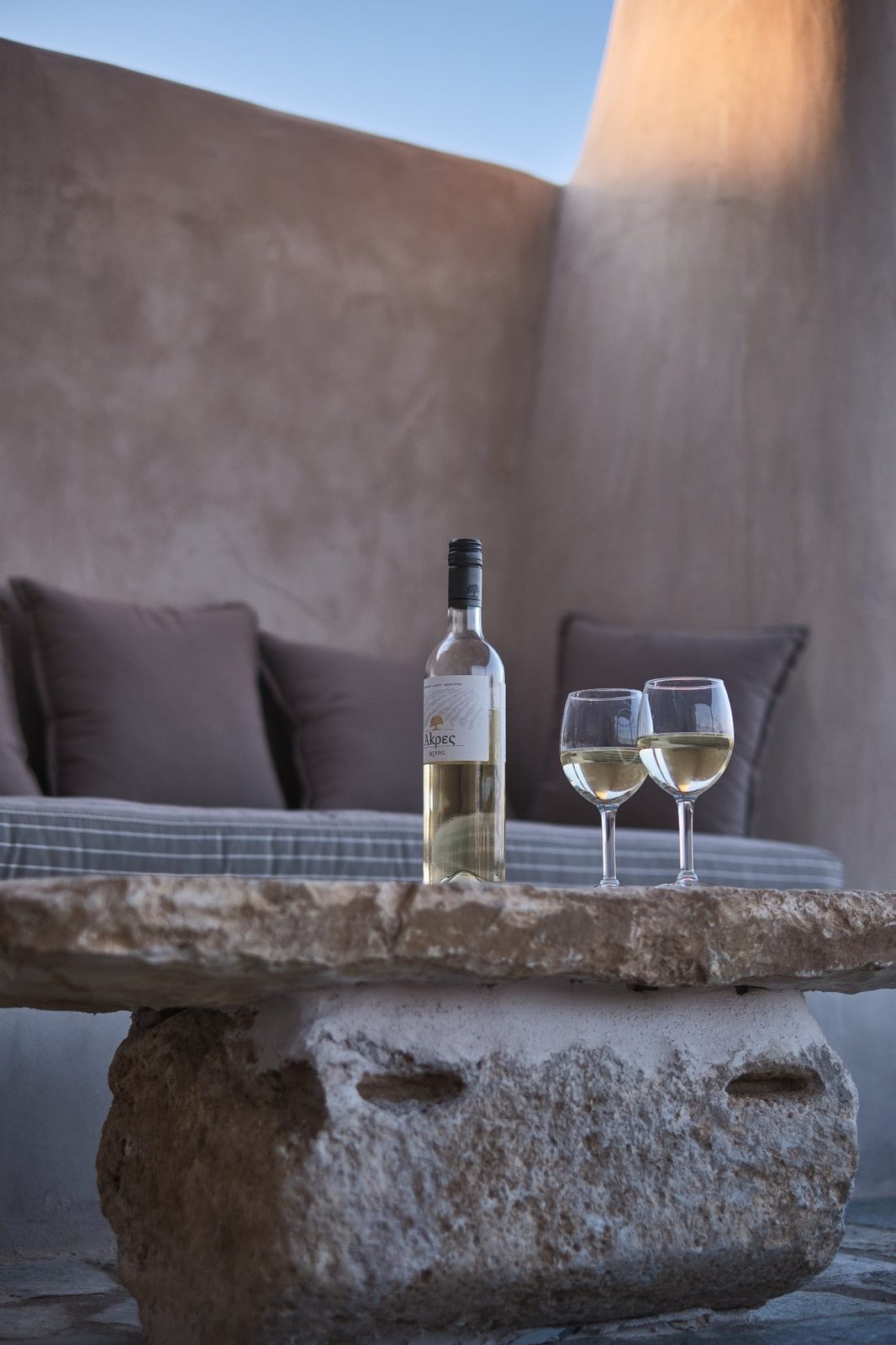 Wine at sunset on the terrace