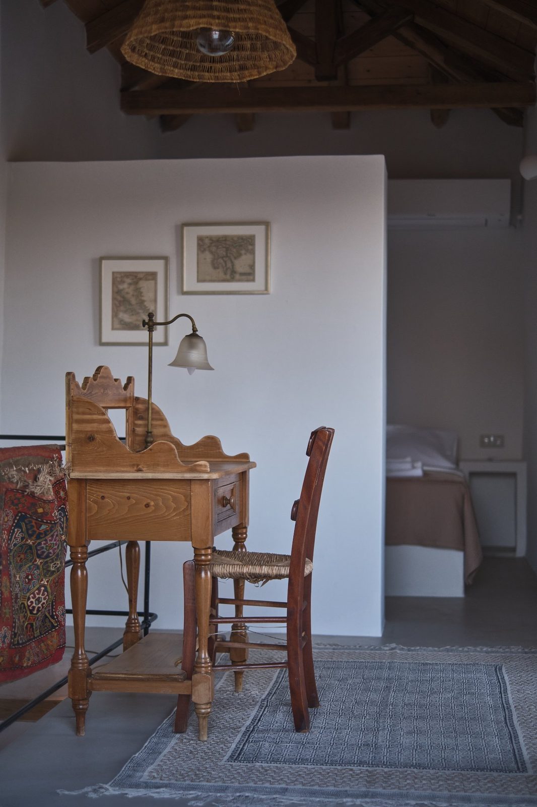 Antique desk and bedroom